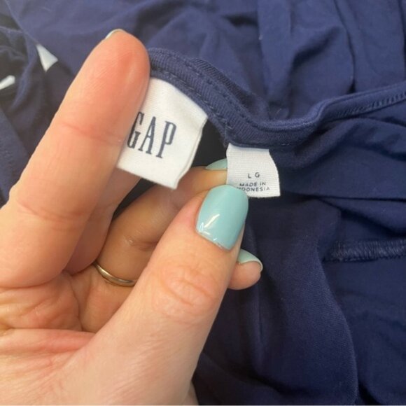 GAP Cami Wrap Dress Navy Jersey Spaghetti Strap, size L - Picture 11 of 15